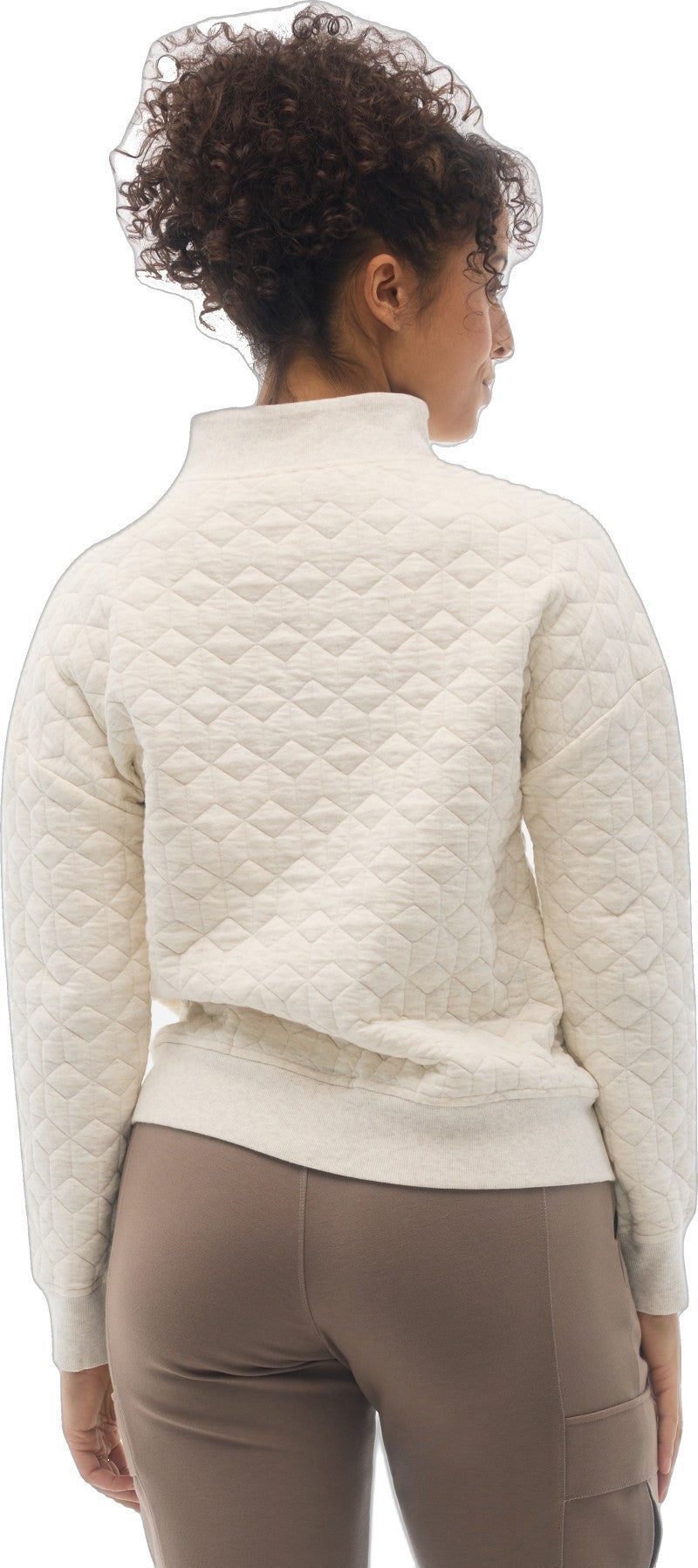 Astrid Zip Neck Sweatshirt - Womens - birch heather 1