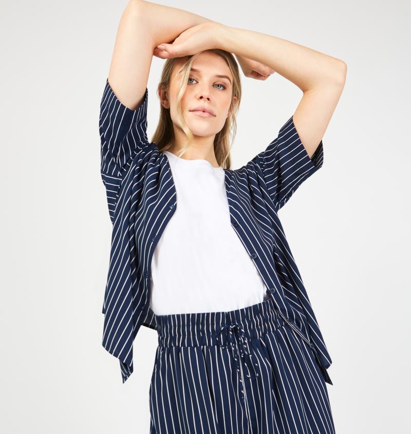 Belle Mare Top - Womens - pin stripe sail 1