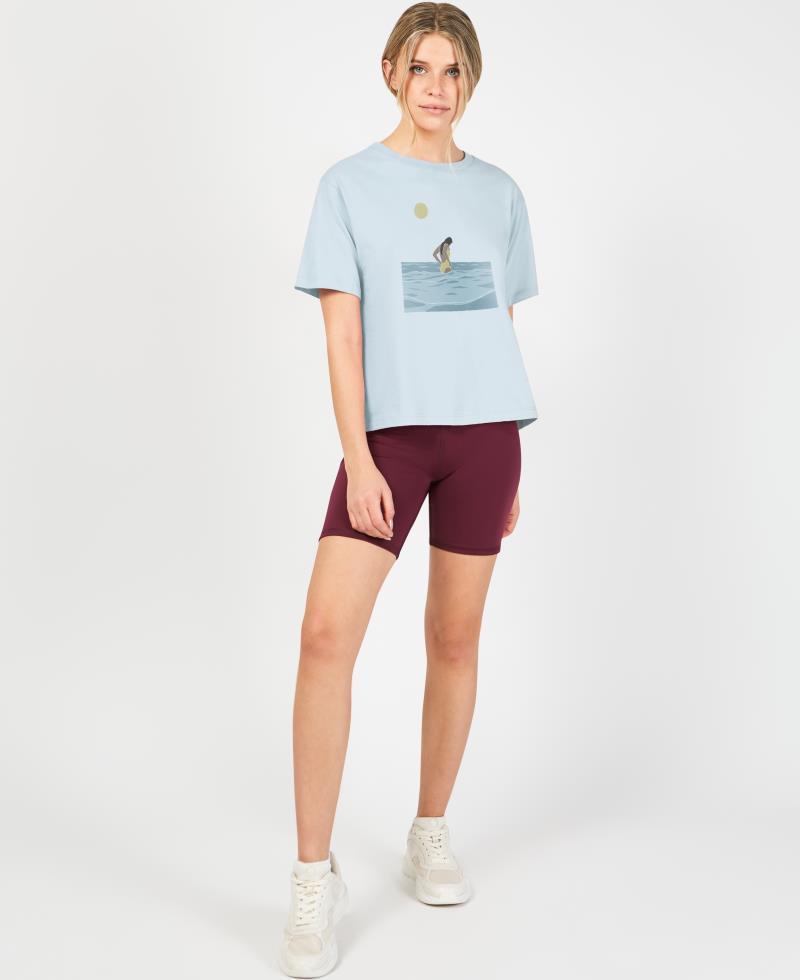Boxy Tee - Womens - azure 1