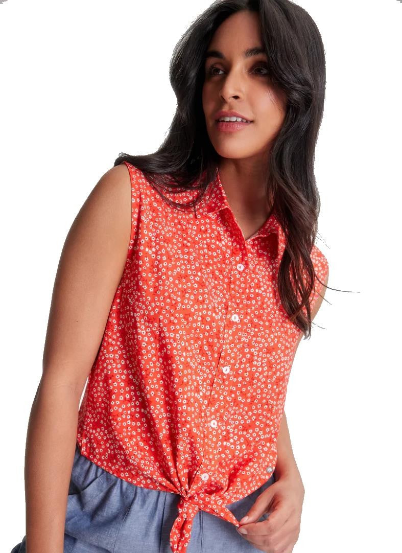 Clara Sleeveless Shirt - Womens - ditsy flora grenadine 1