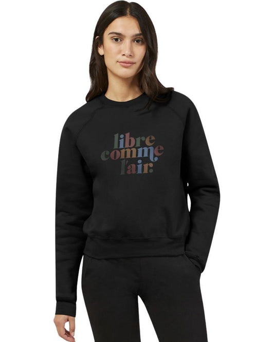 Free Spirit Crop Sweatshirt - Womens - black 1
