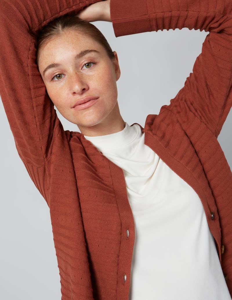 La Haye Cardigan - Womens - cinnamon 1