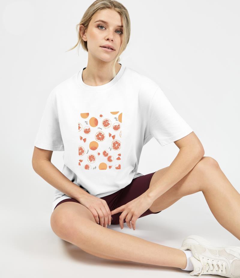 Long Tee - Womens - white / grapefruit 1