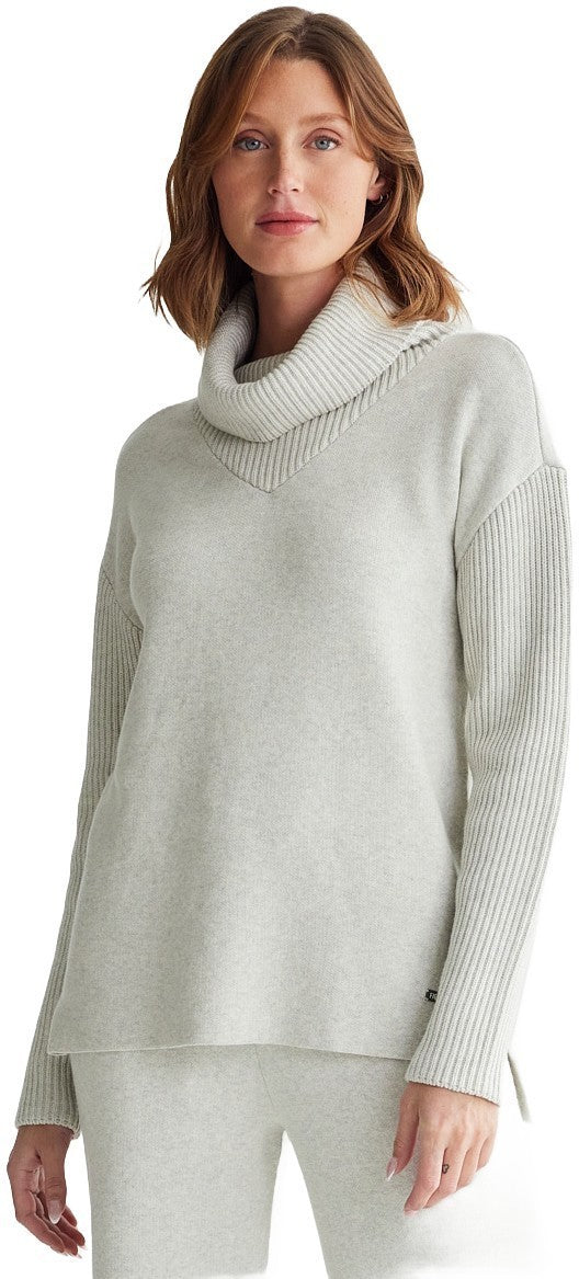 Luna Turtle Neck Sweater - Womens - grey heather 1