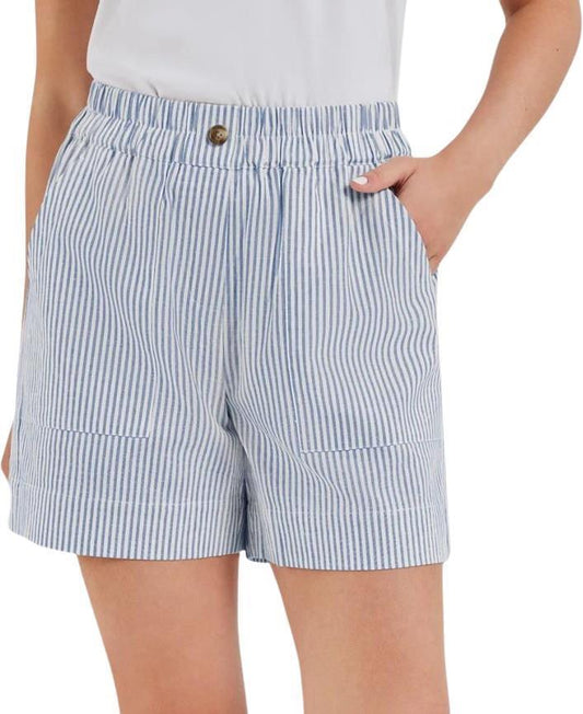 Lusk Shorts - Womens - french navy stripe 1