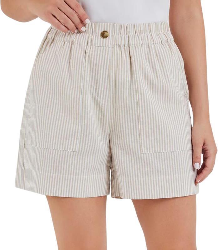 Lusk Shorts - Womens - white pepper stripe 1