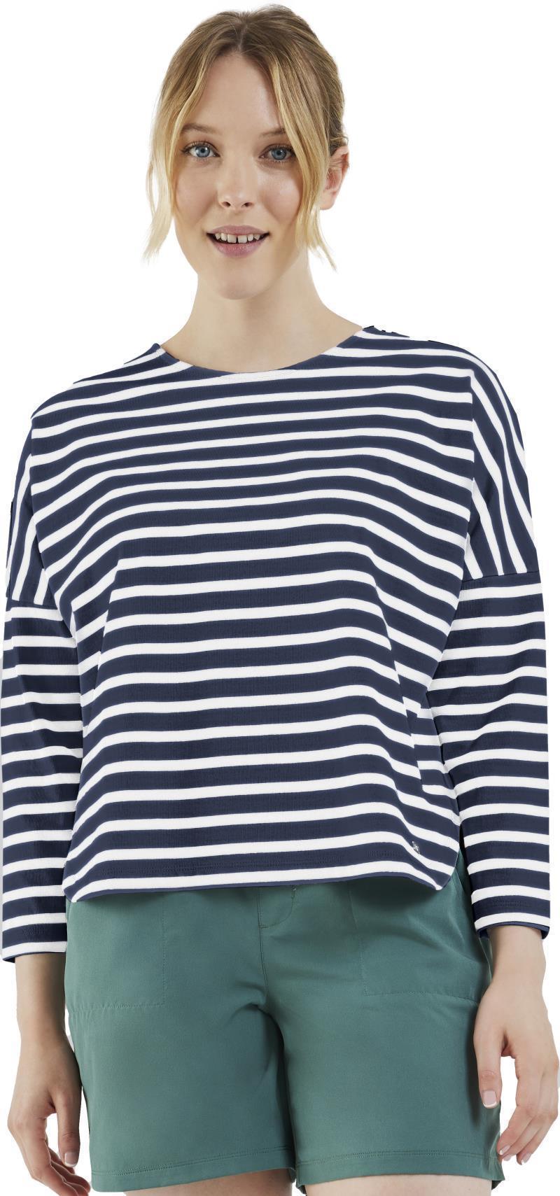 Newport 7/8 Sleeves Breton Top - Womens - Night Stripe 1