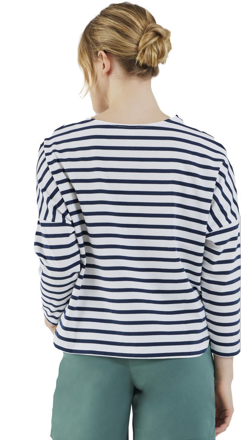 Newport 7/8 Sleeves Breton Top - Womens - White Night Stripe 2