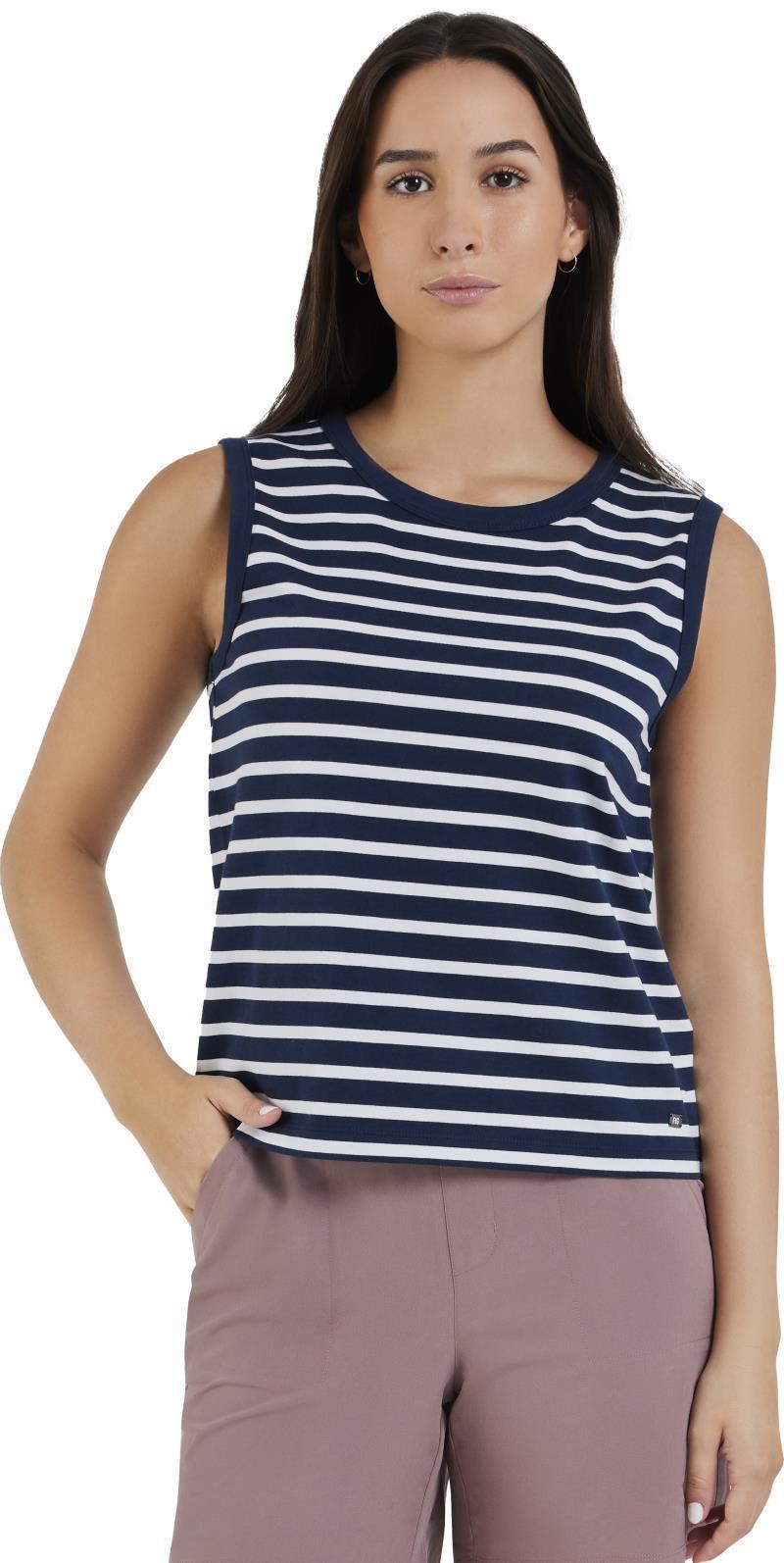 Newport Sleeveless Top - Womens - Night Stripe 1