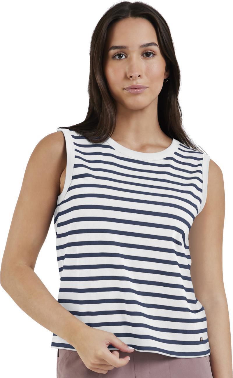 Newport Sleeveless Top - Womens - White Night Stripe 1
