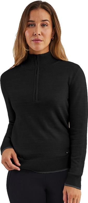 Saga Half Zip Sweater - Womens - black heather 1