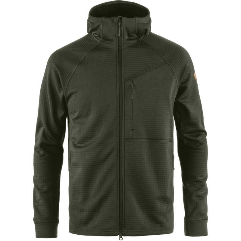 Abisko Grid Fleece Hoodie - Mens - Deep Forest 1