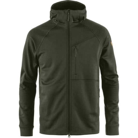 Abisko Grid Fleece Hoodie - Mens - Deep Forest 1