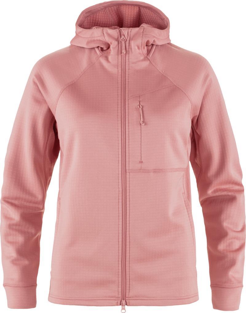 Abisko Grid Fleece Hoodie - Womens - dusty rose 1