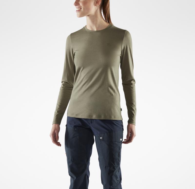 Abisko Wool LS T-Shirt - Womens - Light Olive 3