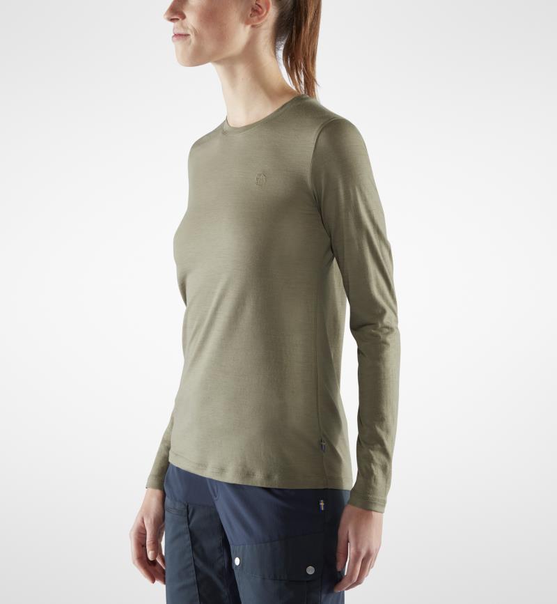 Abisko Wool LS T-Shirt - Womens - Light Olive 5