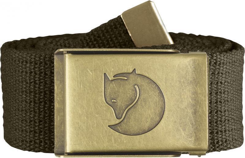 Canvas Brass Belt 4cm - Dark Olive 1