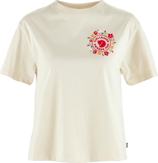 Fjallblomster Logo T-Shirt - Womens - chalk white 1