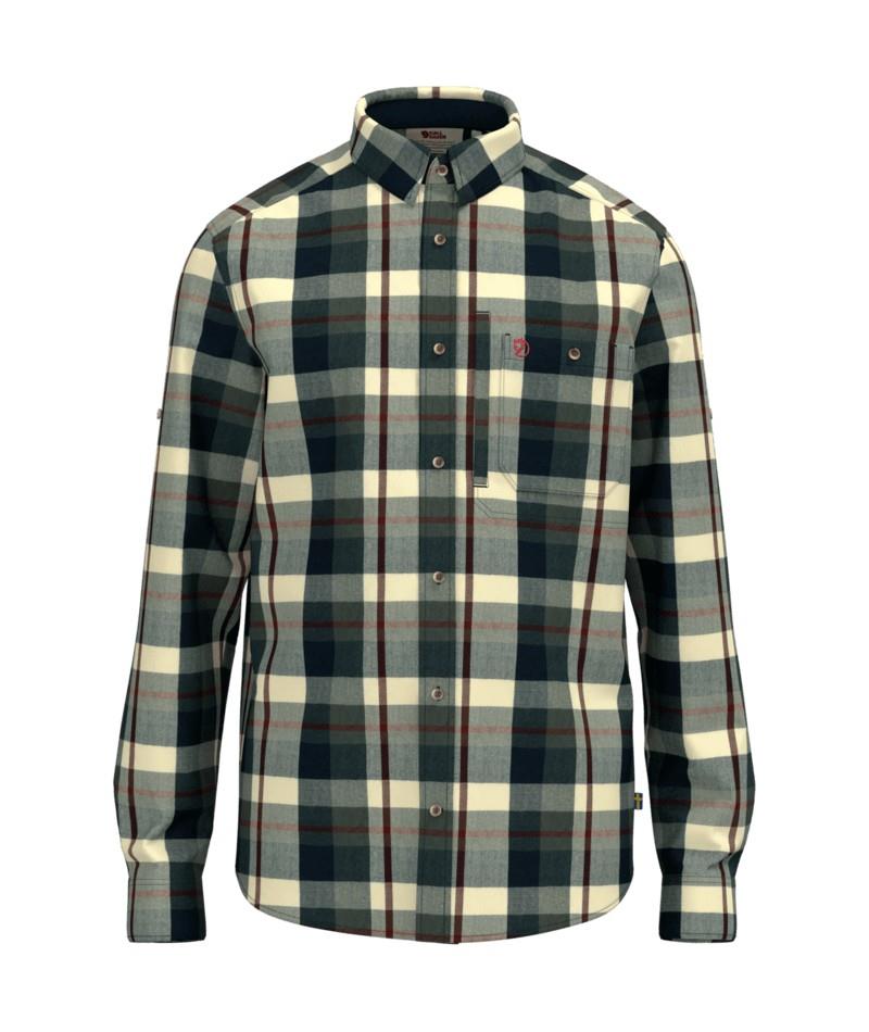 Fjallglim Regular Shirt - Mens - dark navy / chalk white 1