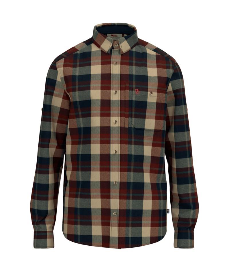 Fjallglim Regular Shirt - Mens - dark navy / maroon 1