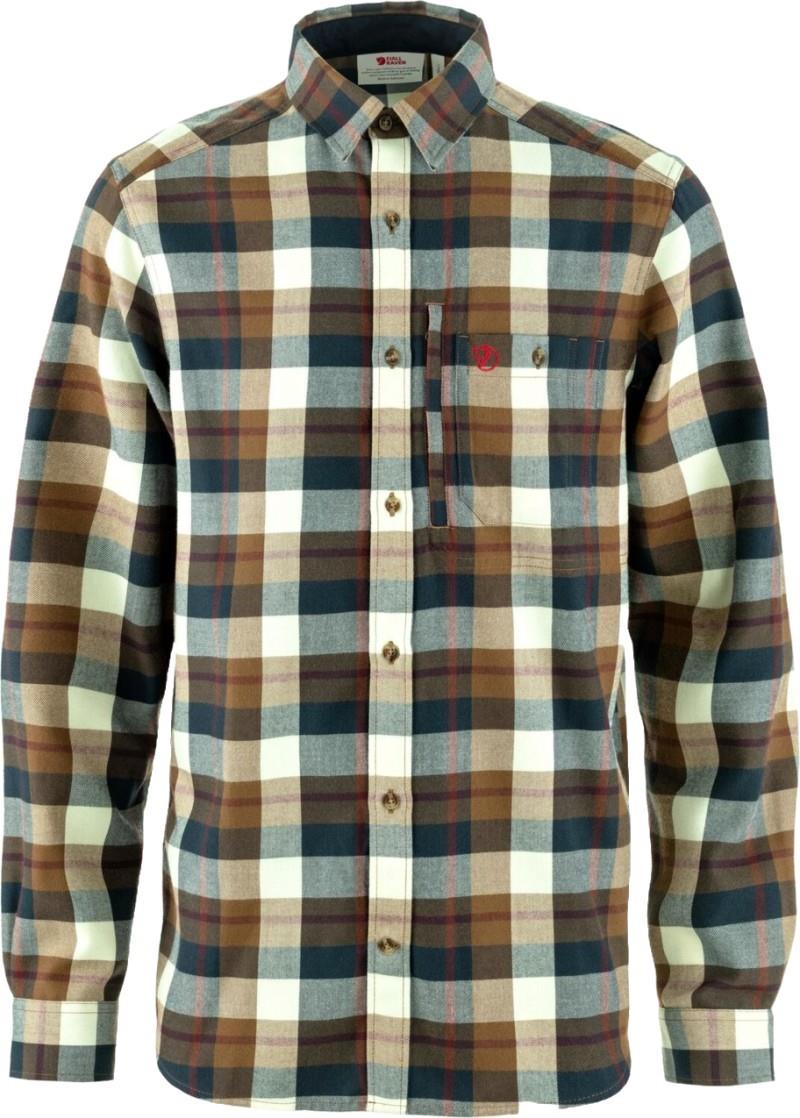 Fjallglim Shirt - Mens - wood brown / chalk white 1