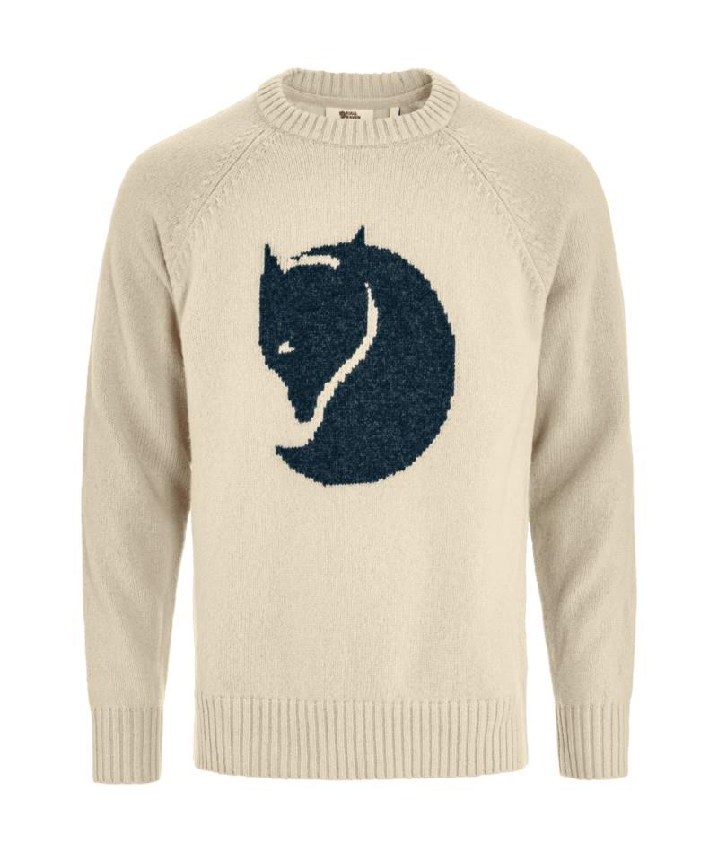 Fjallraven Logo Knit Sweater - Mens - light beige 1