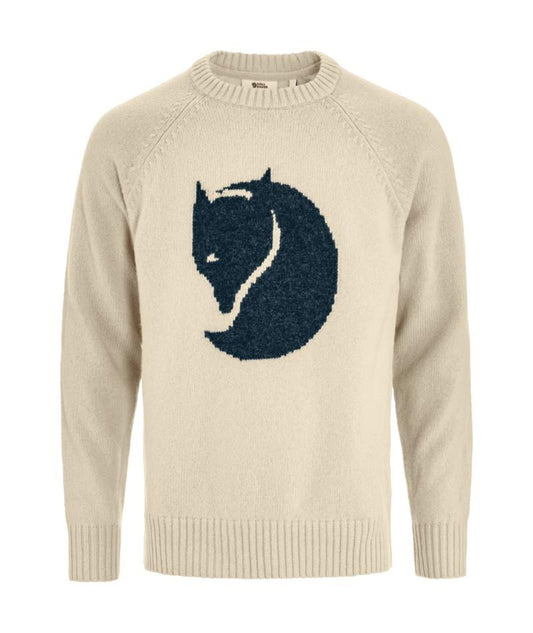 Fjallraven Logo Knit Sweater - Mens - light beige 1