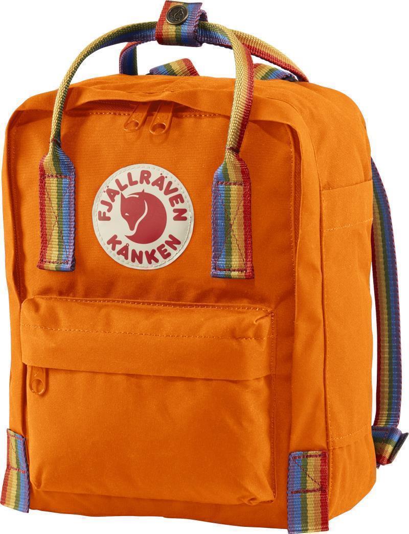 Kanken Rainbow Mini - Burnt Orange / Rainbow Pattern 2