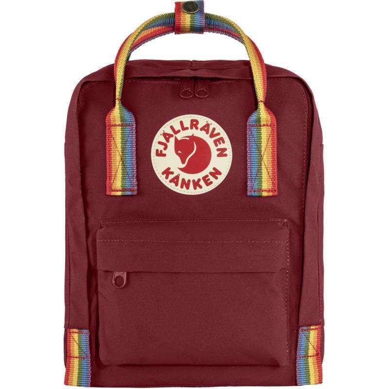 Kanken Rainbow Mini - Ox Red / Rainbow Pattern 1