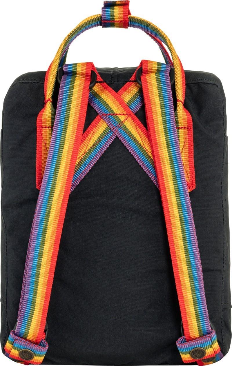 Kanken Rainbow Mini - black / rainbow pattern 1