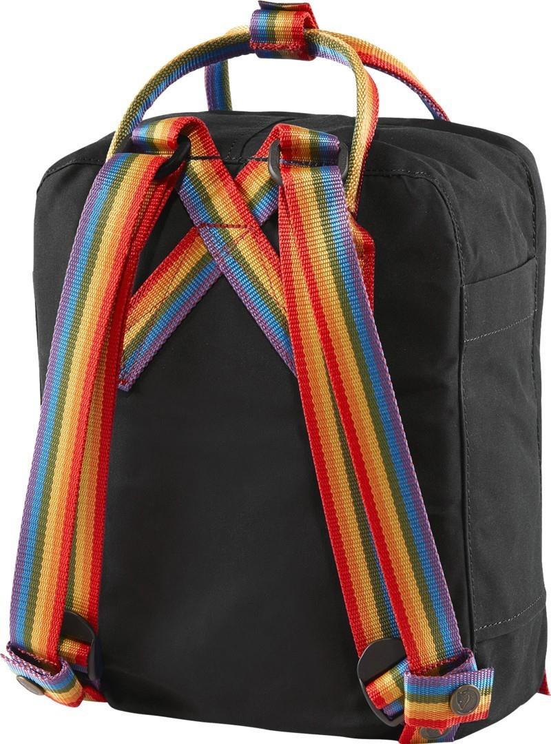 Kanken Rainbow Mini - black / rainbow pattern 1