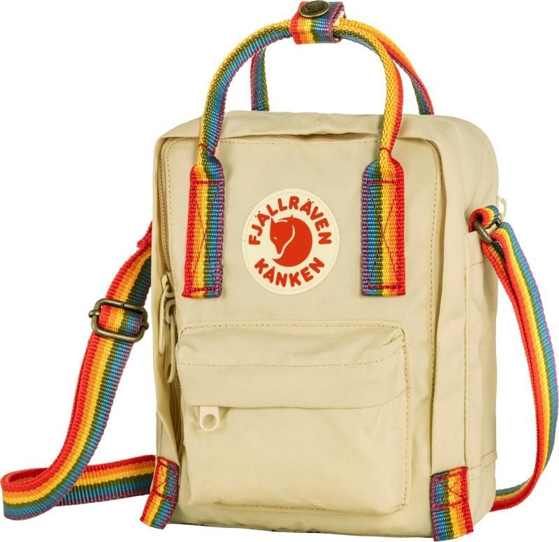 Kanken Rainbow Sling - light oak / rainbow pattern 1