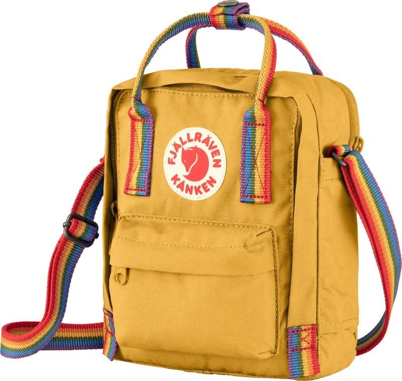 Kanken Rainbow Sling - ochre / rainbow pattern 1