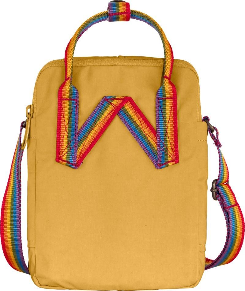 Kanken Rainbow Sling - ochre / rainbow pattern 1
