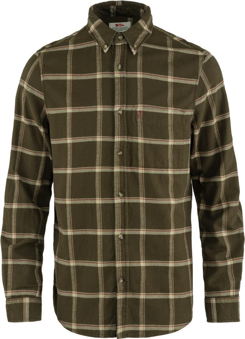 Ovik Comfort Flannel Shirt - Mens - Dark Olive / Sand Stone 1