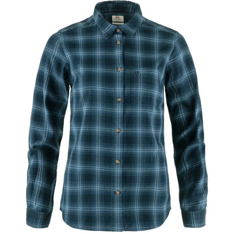 Ovik Flannel Shirt - Womens - Dark Navy / Indigo Blue 2