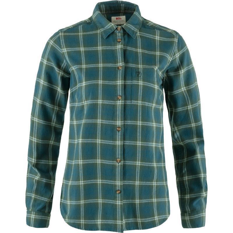 Ovik Flannel Shirt - Womens - Deep Sea / Deep Patina 1