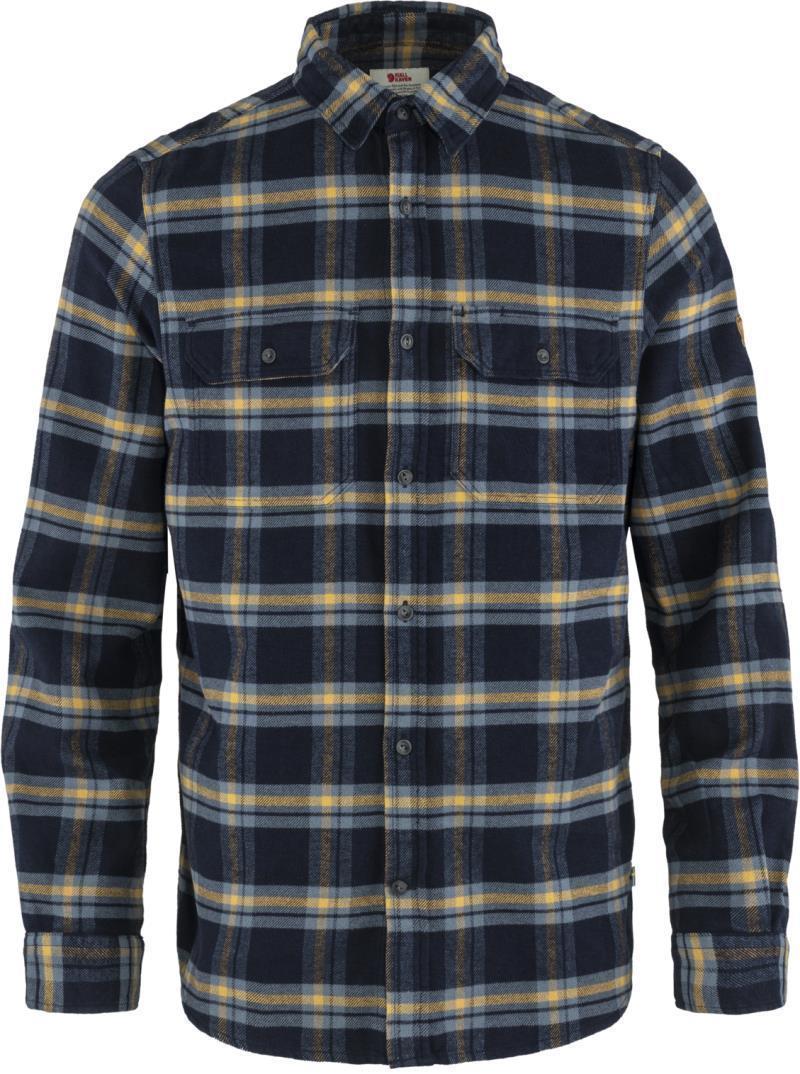 Ovik Heavy Flannel Shirt - Mens - Dark Navy / Buckwheat Brown 1