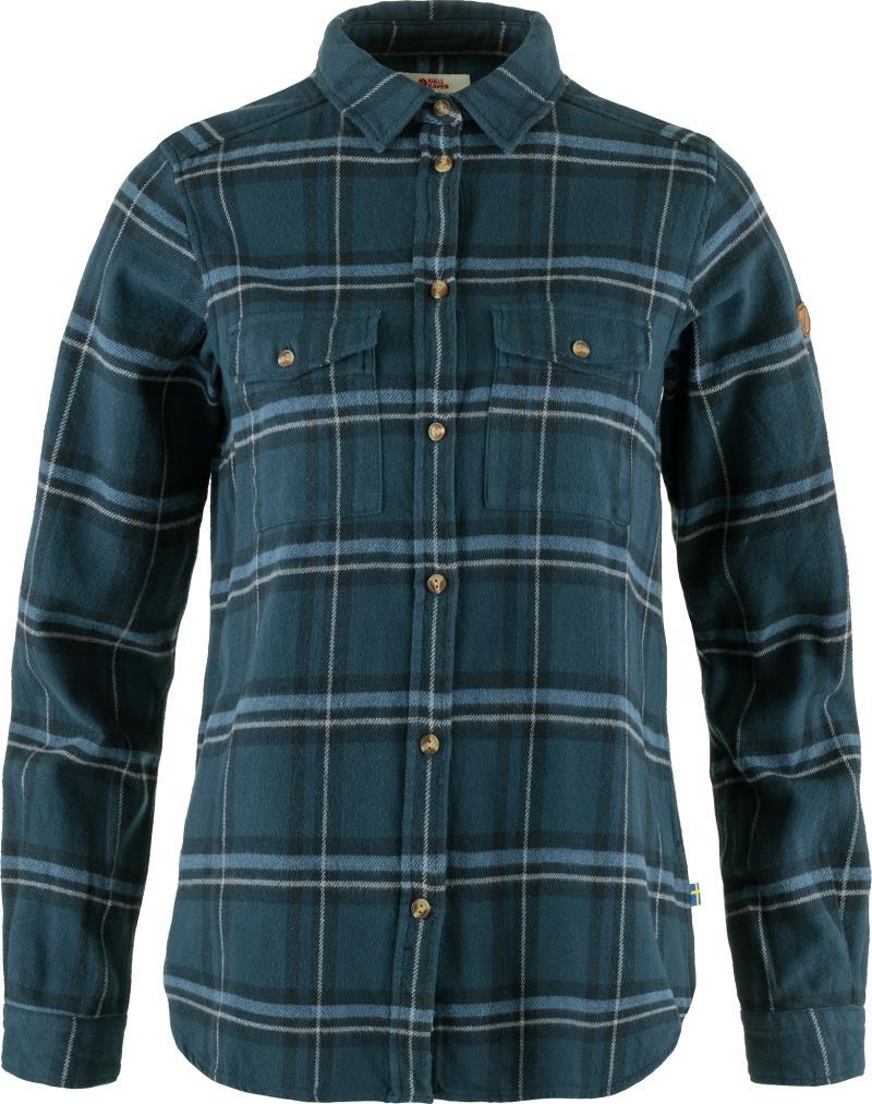 Ovik Heavy Flannel Shirt - Womens - indigo blue / dark navy 1