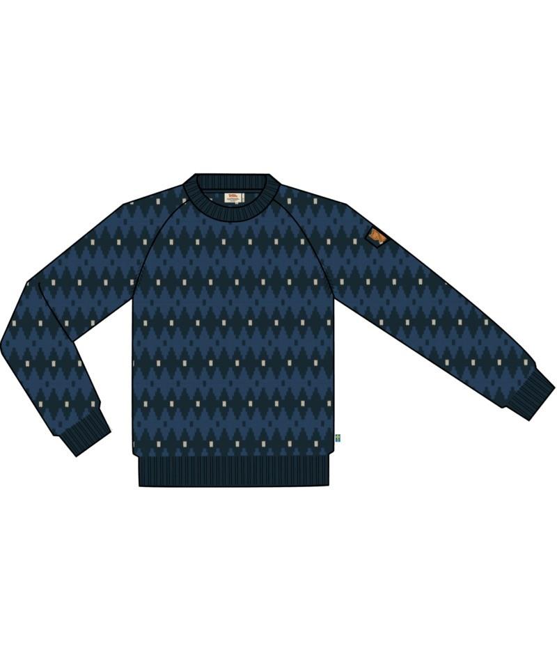 Ovik Jacquard Knit - Mens - dark navy / indigo blue 1