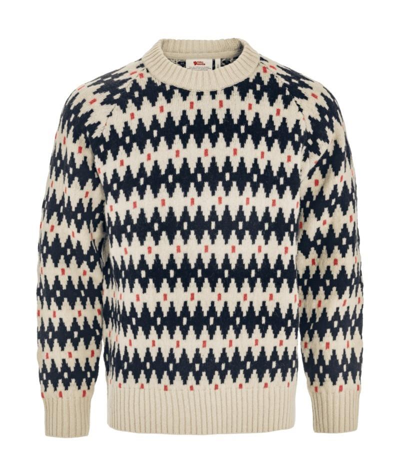 Ovik Jacquard Knit - Mens - light beige / dark navy 1