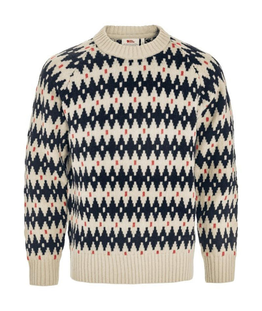 Ovik Jacquard Knit - Mens - light beige / dark navy 1