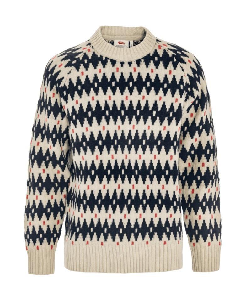 Ovik Jacquard Knit - Womens - light beige / dark navy 1