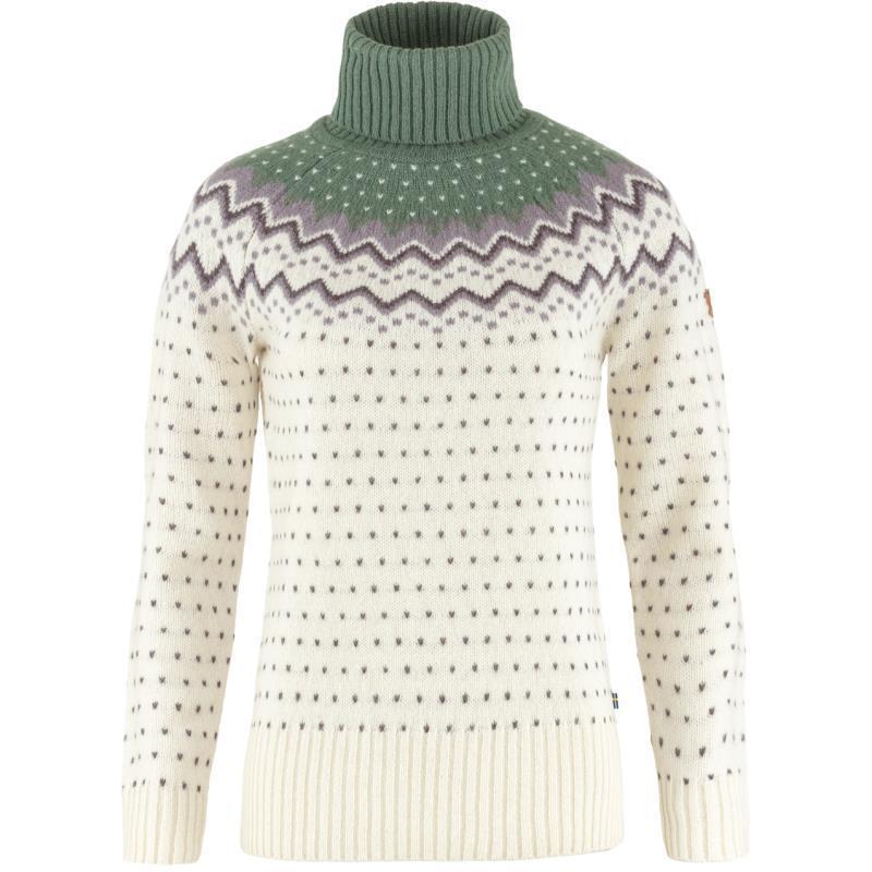 Ovik Knit Roller Neck - Womens - Chalk White / Patina Green 1