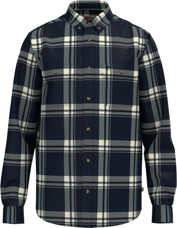 Ovik Lite Flannel Shirt - Mens - dark navy / chalk white 1