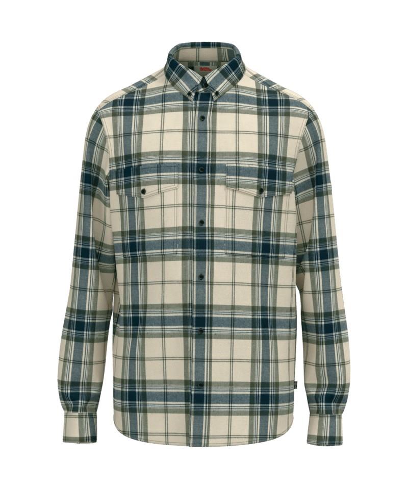 Ovik Twill Shirt - Mens - chalk white / dark navy 1