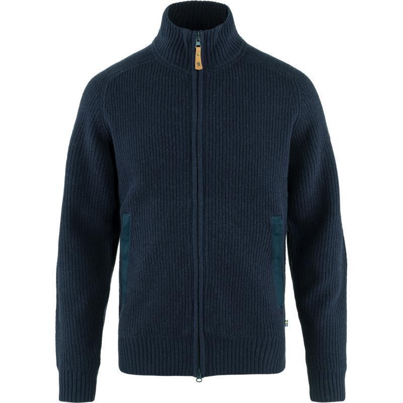 Ovik Zip Cardigan Knit - Mens - Dark Navy 1