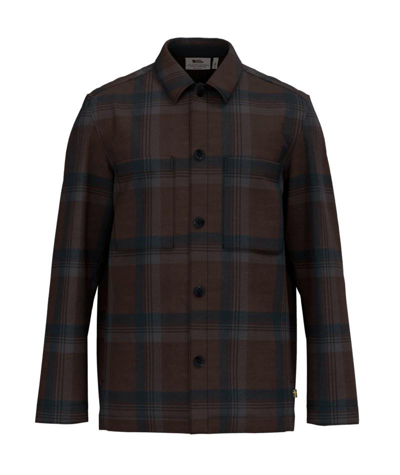 Singi Flannel Overshirt - Mens - black oak / dark navy 1