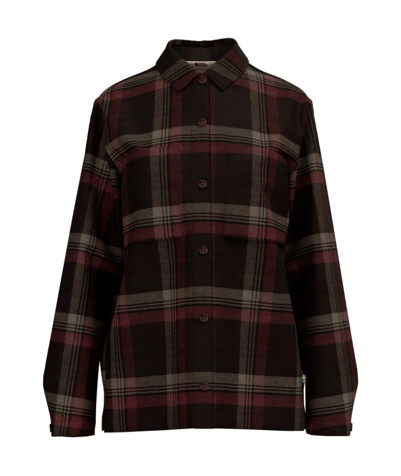 Singi Flannel Overshirt - Womens - black oak / port 1