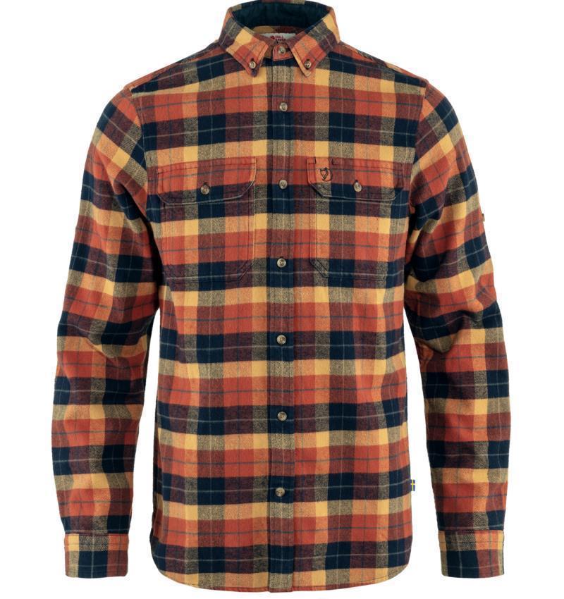 Singi Heavy Flannel Shirt - Mens - Autumn Leaf / Dark Navy 1